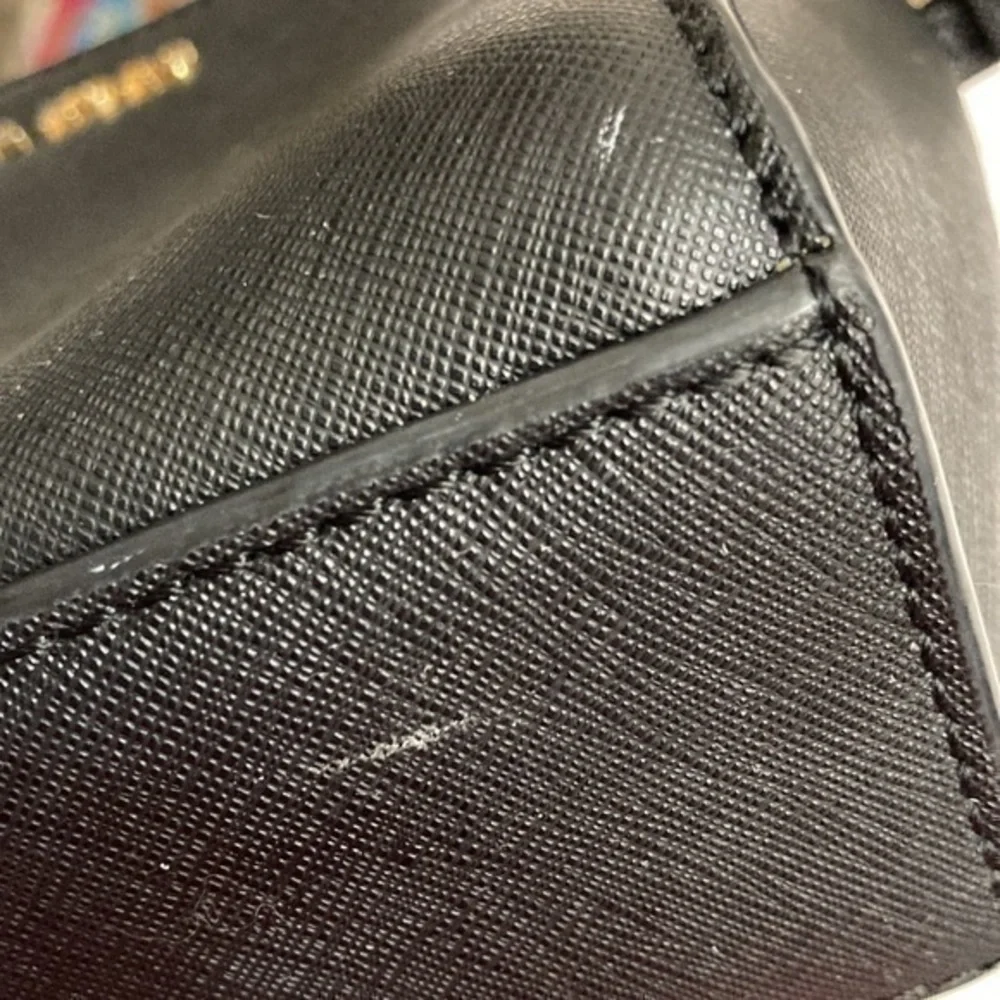 Michael kora black saffiano leather mini Selma crossbody bag